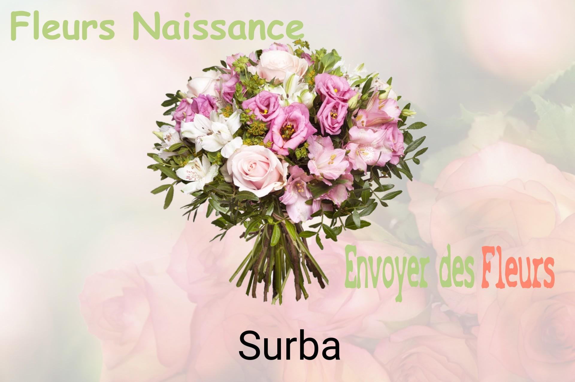 Bouquet de fleurs de naissance livré à Surba