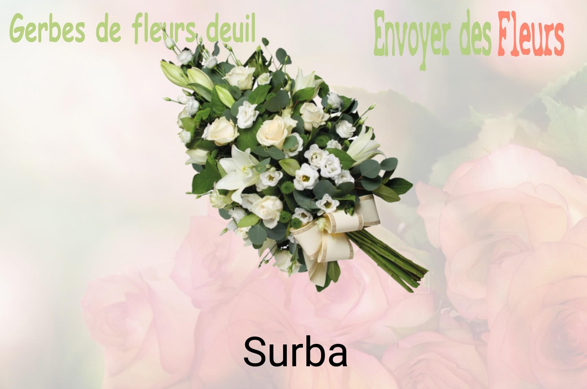 Gerbe de fleurs de deuil livrée à Surba
